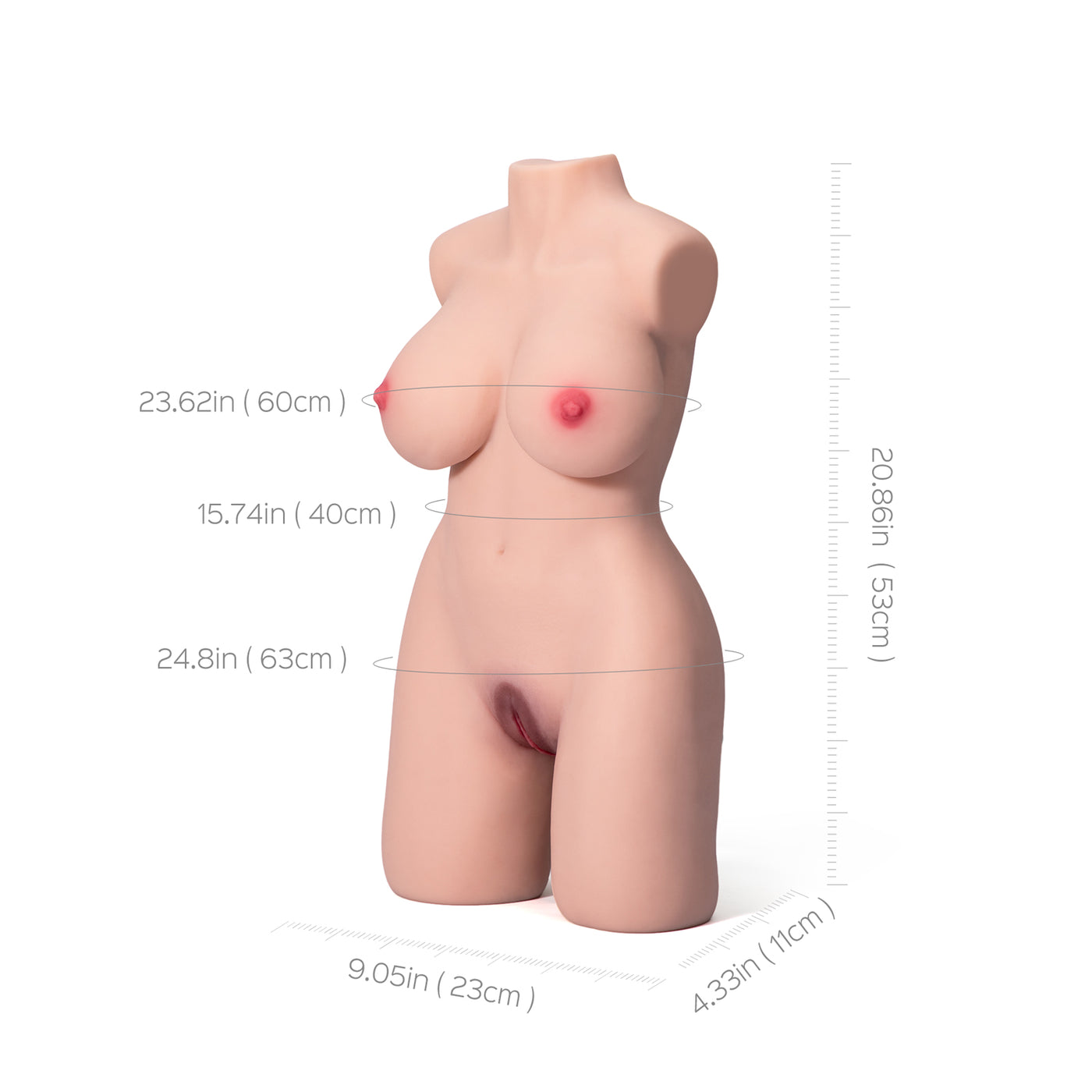 US Stock - TPE Realistic Sexy Half Body Sex Doll Torso With a Big  Booty For Man