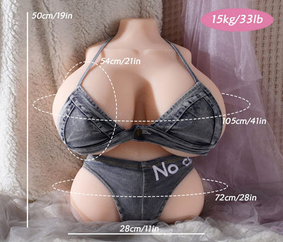 EU Stock - TPE 33 lbs/15kg Huge Boobs Realistic Cheap Female Sex Doll Torso For Men