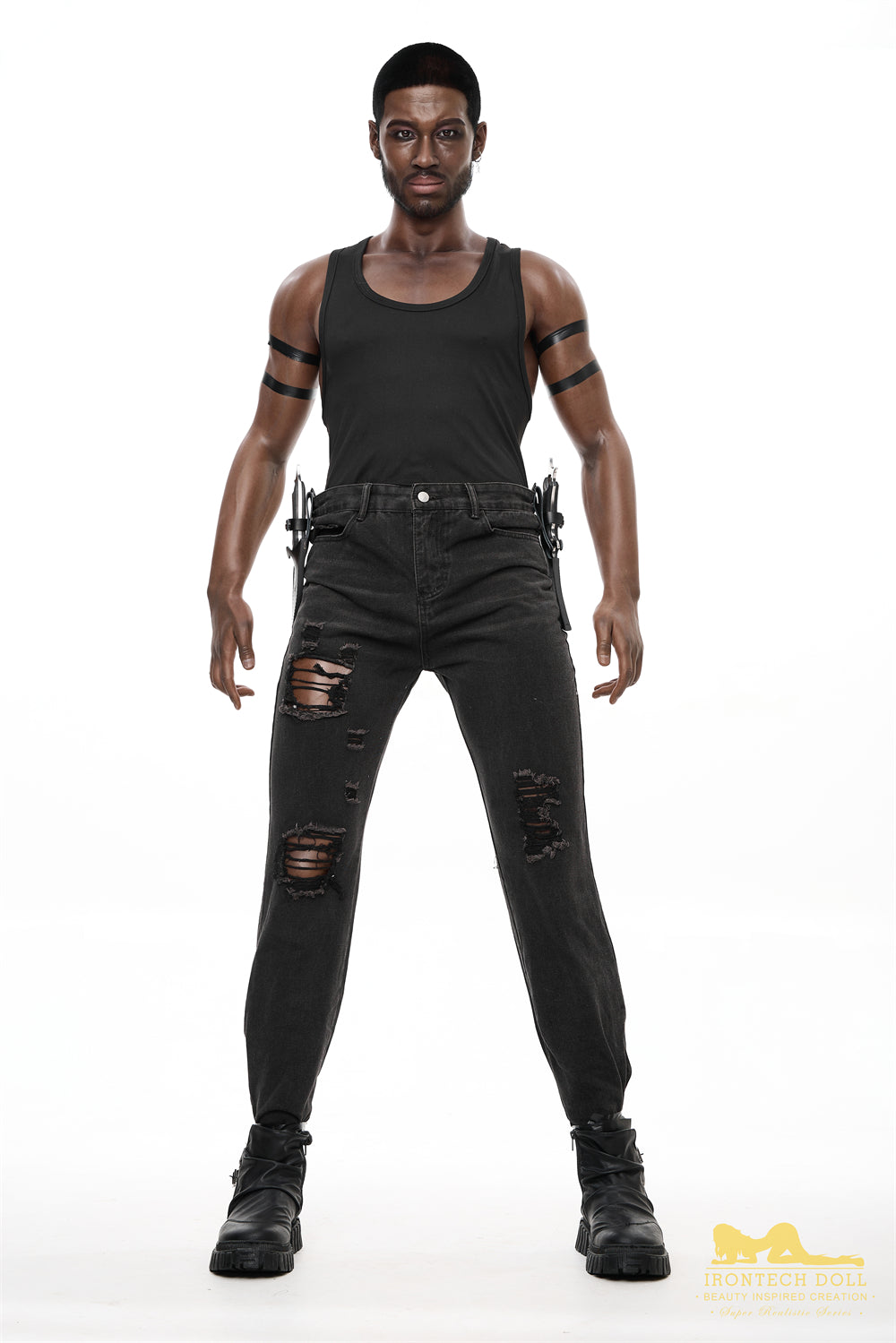 Irontechdoll Alfred 5ft77 / 176cm M7 Head Full Silicone Real-life Black Gay Male Love Doll