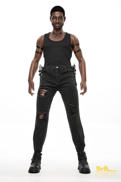 Irontech  Alfred 5ft77 / 176cm M7 Head Full Silicone Real-life Black Gay Male Love Sex Doll
