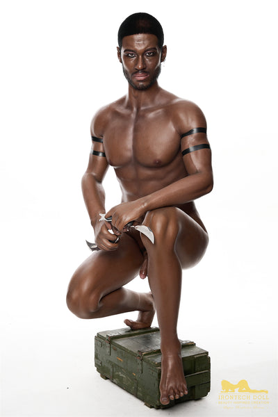 Irontech  Alfred 5ft77 / 176cm M7 Head Full Silicone Real-life Black Gay Male Love Sex Doll