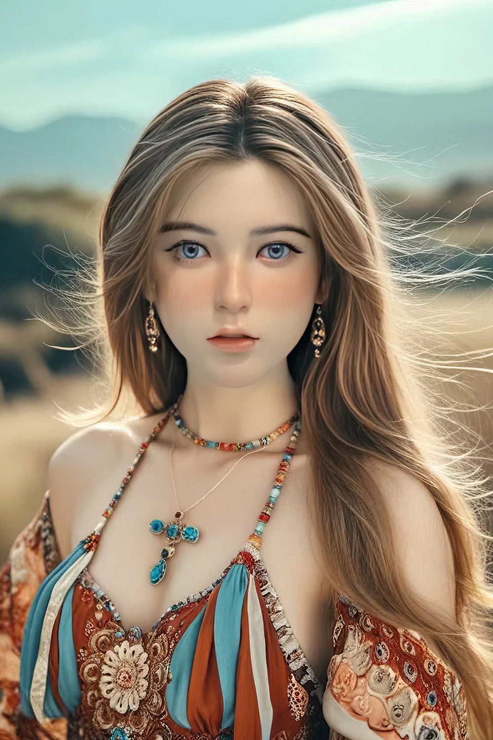 US Stock - Leah Plus 4ft92/ 150cm S012 Silicone Head TPE Body Medium Tits Lovely Lightweight Sex Doll