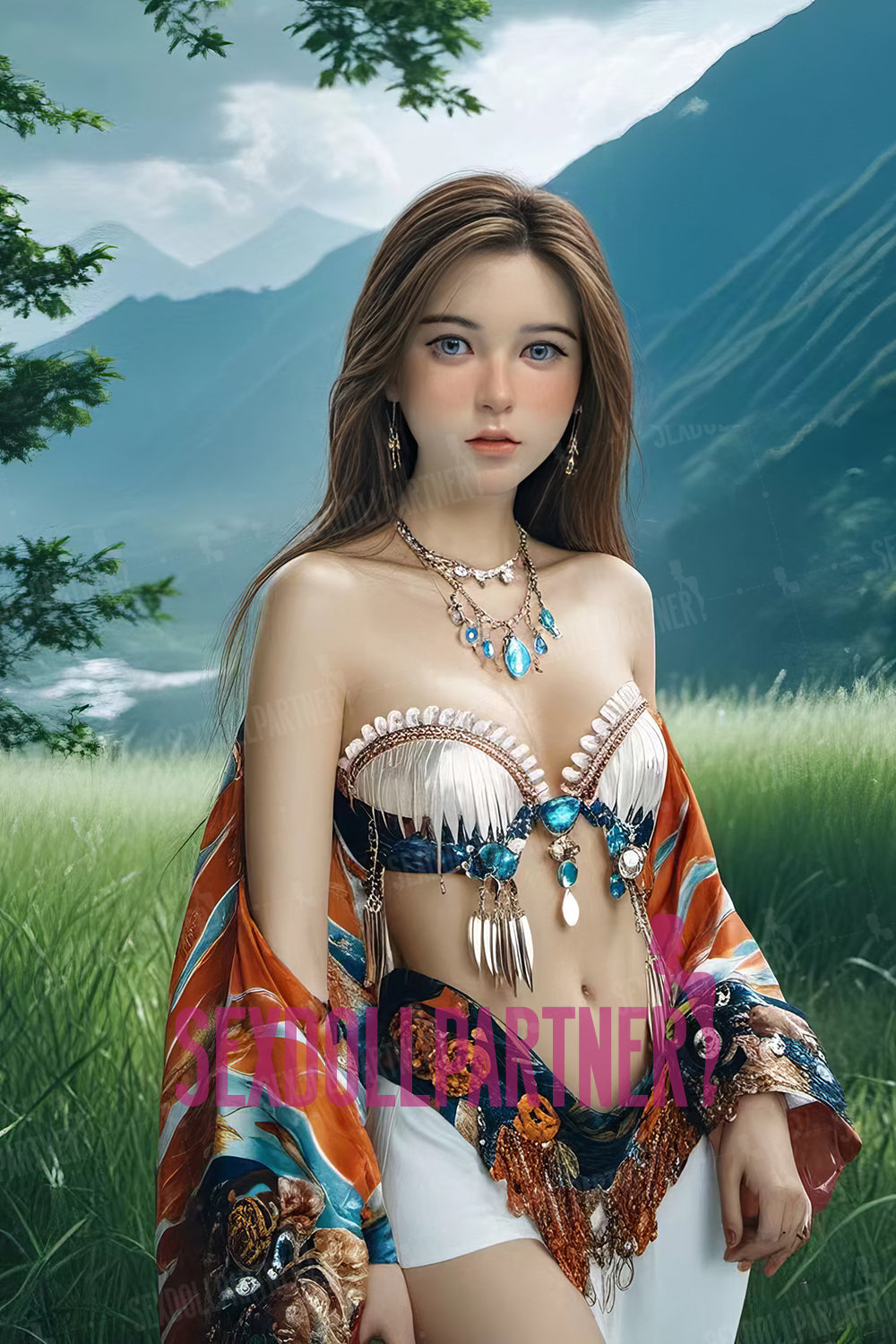 US Stock - Leah Plus 4ft92/ 150cm S012 Silicone Head TPE Body Medium Tits Lovely Lightweight Sex Doll