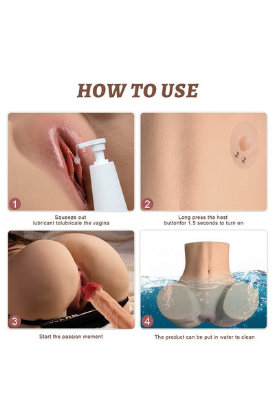 US Stock - RIDMII TPE Vagina Stroking Torso Ass Electric Sucking Sexy Ass Doll SQ-MAS50084V