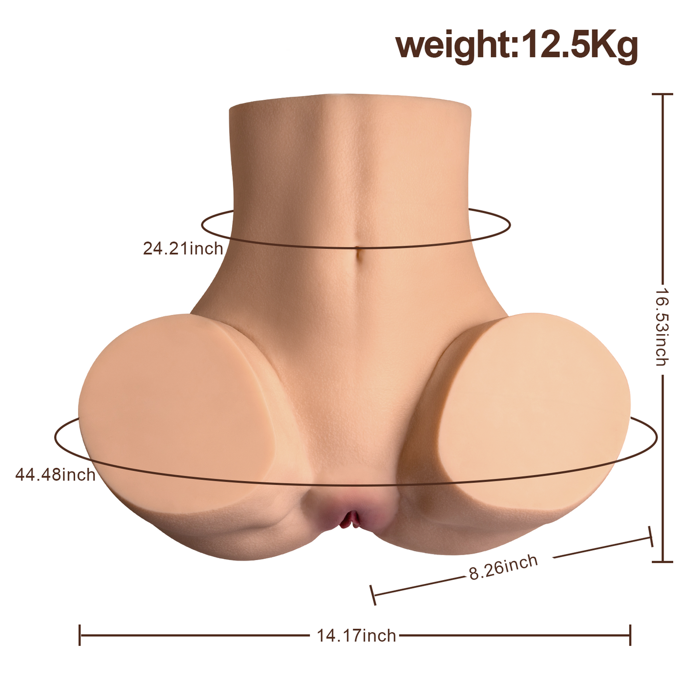 US Stock - RIDMII TPE Vagina Stroking Torso Ass Electric Sucking Sexy Ass Doll SQ-MAS50084V