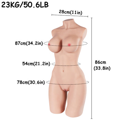 EU Stock - TPE 50.6 lbs/23kg Realistic Full Size Half Body Hot Love Sex Doll Torso For Men