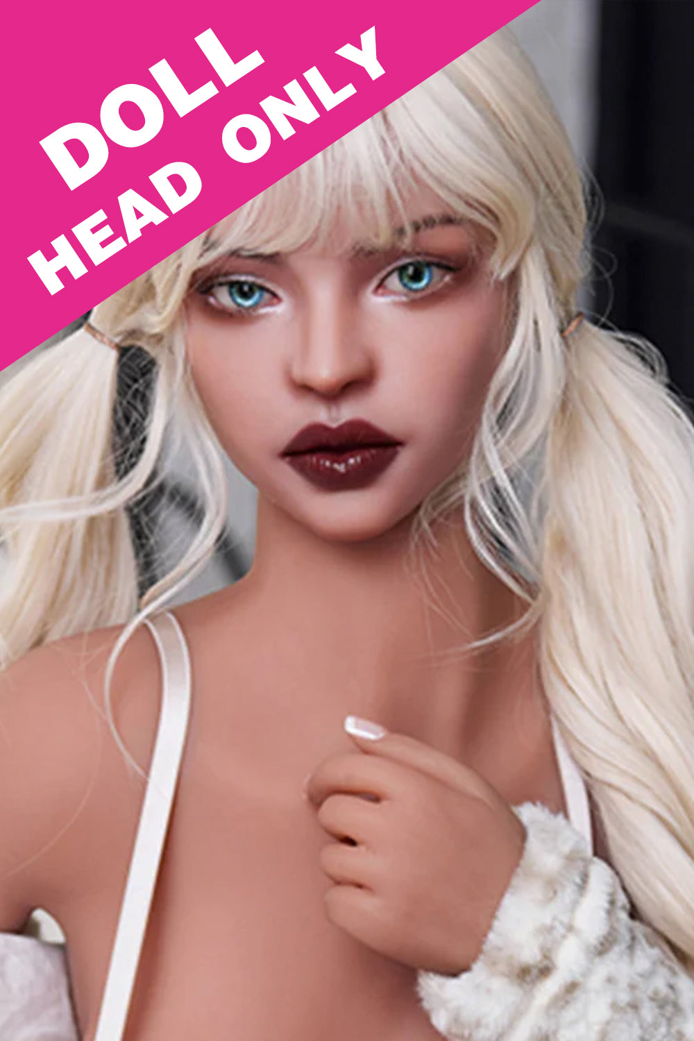 Soft Silicone Head #M2 Oral Sex Blonde ROS Sex Doll Head Only