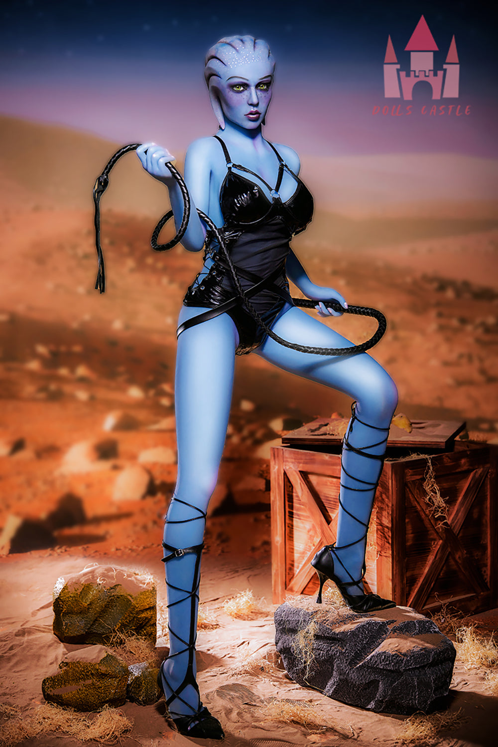 US Stock - Dolls Castle Kamila 5ft11/ 156cm #A1 Head TPE Medium Breast Alien Blue Skin Sex Doll For Halloween