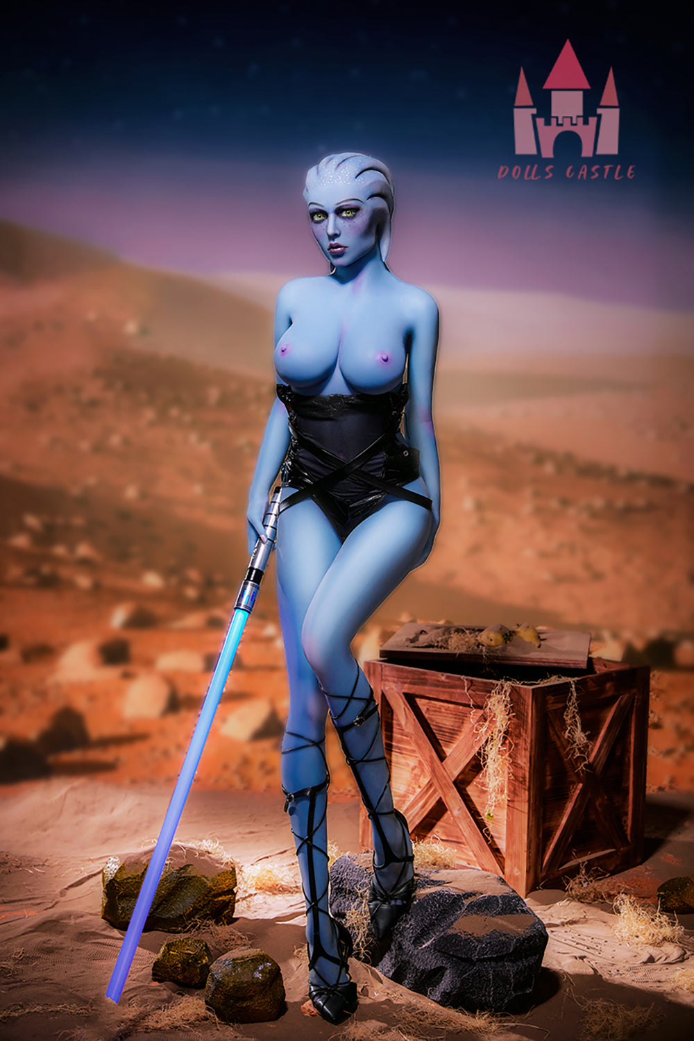 US Stock - Dolls Castle Kamila 5ft11/ 156cm #A1 Head TPE Medium Breast Alien Blue Skin Sex Doll For Halloween