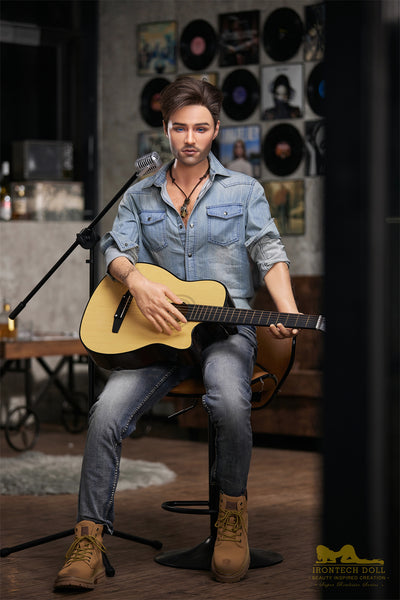 Irontechdoll Alistair 5ft58 / 170cm M4 Head Full Silicone Tanned Hairy Real Male Sex Doll For Sale