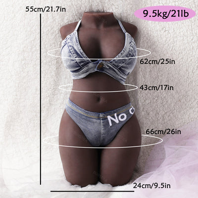 EU Stock - TPE 21 lbs/9.5kg Big Boobs Best Women Black Sex Doll Torso For Men