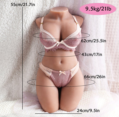 EU Stock - TPE 21 lbs/9.5kg Tanned Big Boobs Cheap Women Torso Sex Doll For Men