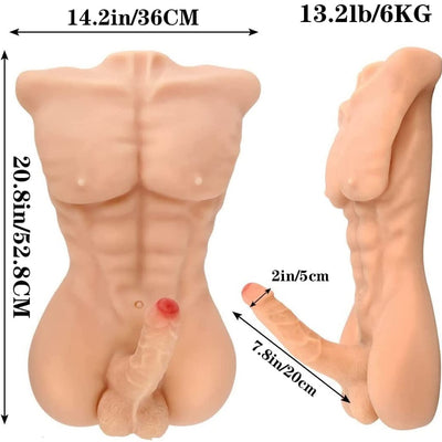 EU Stock - TPE 13.2 lbs Best Realistic Adult Masculine Male Sex Doll Torso With Huge Penis