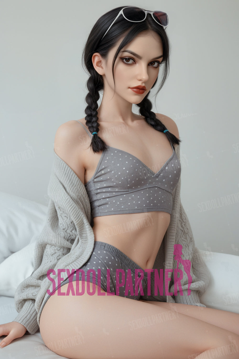 US Stock - Andra Plus 5ft21/ 159cm S16 Silicone Head + TPE Body Cute Lightweight Flat Chested Sex Doll