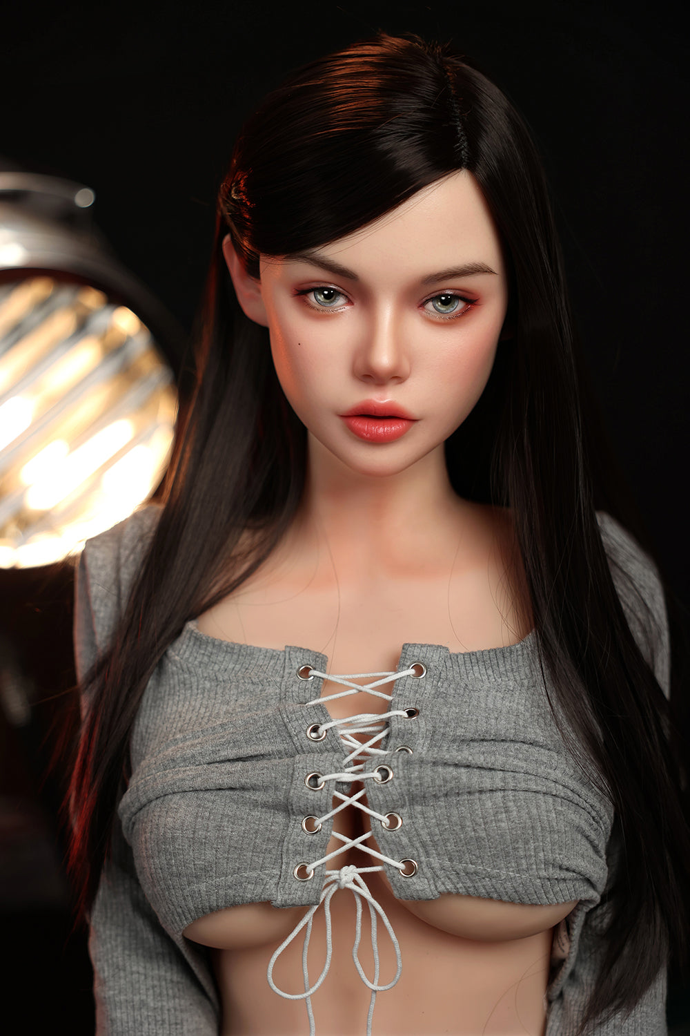 US Stock - RIDMII Unique Design Fiora 5ft38/ 164cm 1130E Movable Jaw Silicone Head TPE Body Hot Girl Real-looking Blowjob Sex Doll  Free 2nd Head