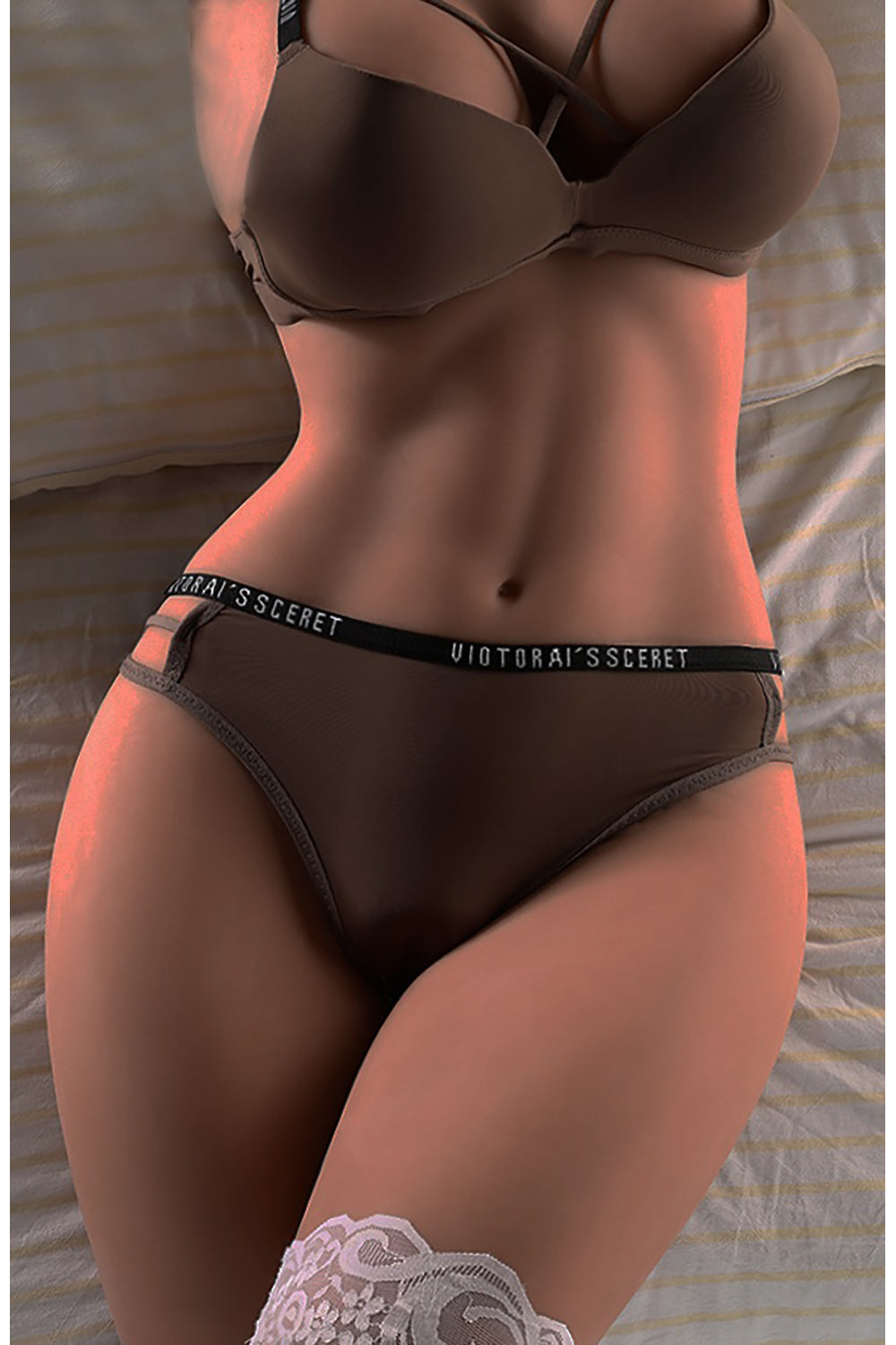 EU Stock - TPE 50.6 lbs/23kg Dark Taned Real Size Half Body Sex Doll Torso For Men