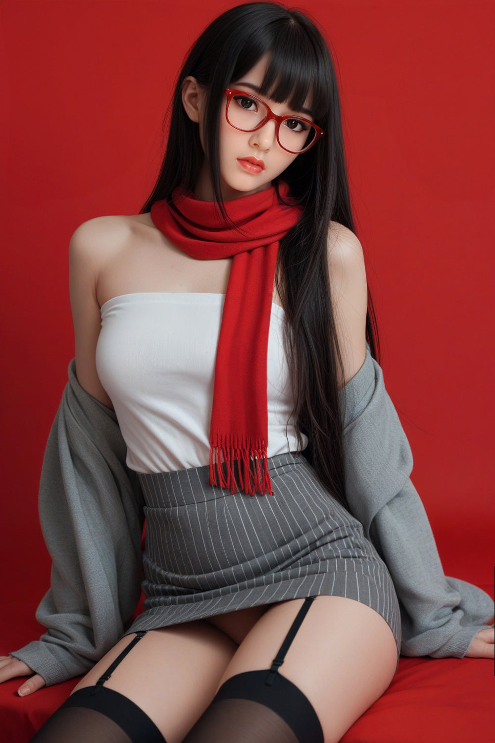 US Stock - Yumi Plus 5ft25 / 160cm 210 Head TPE Japanese Flat Chest Skinny Sex Doll For Men