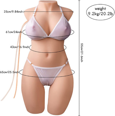 EU Stock - TPE 20.2 lbs/9.2kg Realistic Women Half Body Sex Doll Torso With Vagina Sucking Function