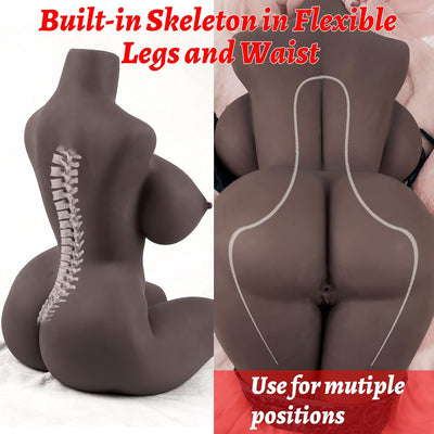 EU Stock - TPE 37.5 lbs/17kg Big Ass Big Breast G-cup Realistic Sex Doll Torso With Big Boobs