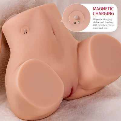 EU Stock - TPE 24.25 lbs Nature Skin Real Size Big Butt Realistic Sex Doll Torso With Auto Vagina Sucking