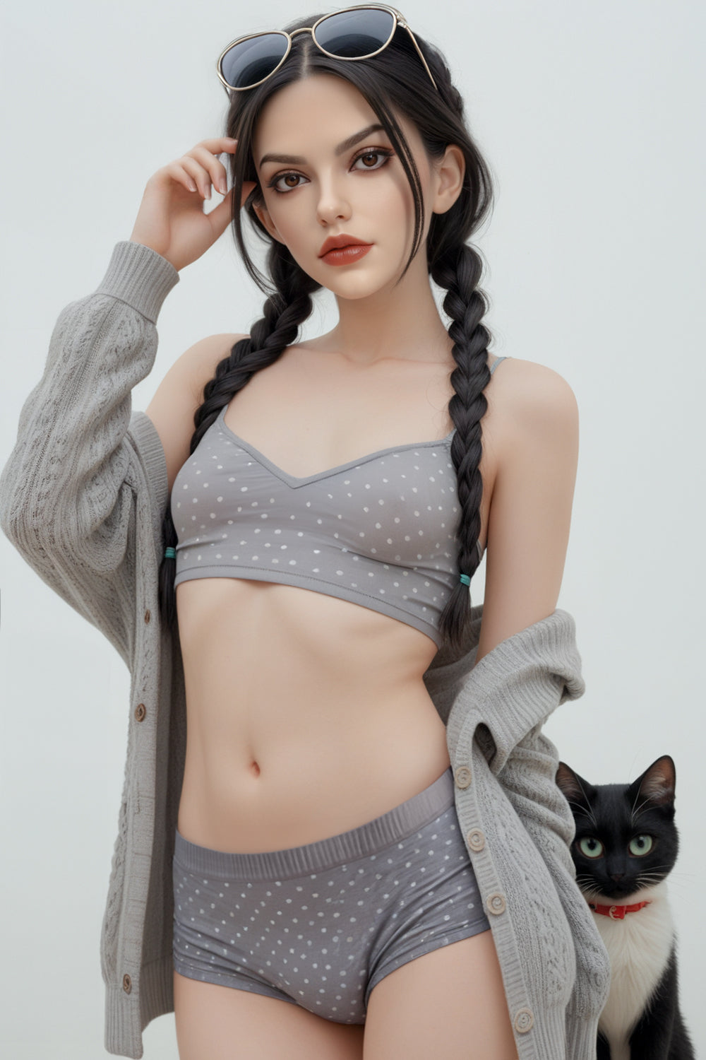 US Stock - Andra Plus 5ft21/ 159cm S16 Silicone Head + TPE Body Cute Lightweight Flat Chested Sex Doll