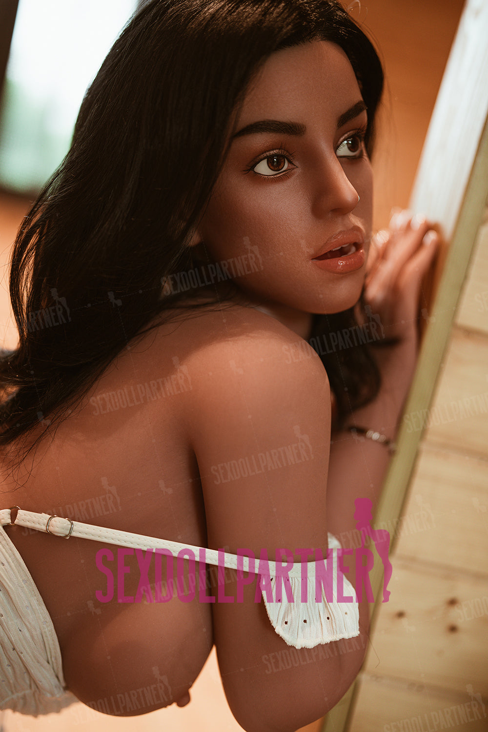 US Stock - Alena 4ft99/ 152cm M22 ROS Head TPE Body Medium Chest Real-looking Hot Latina Sex Doll Free 2nd Head