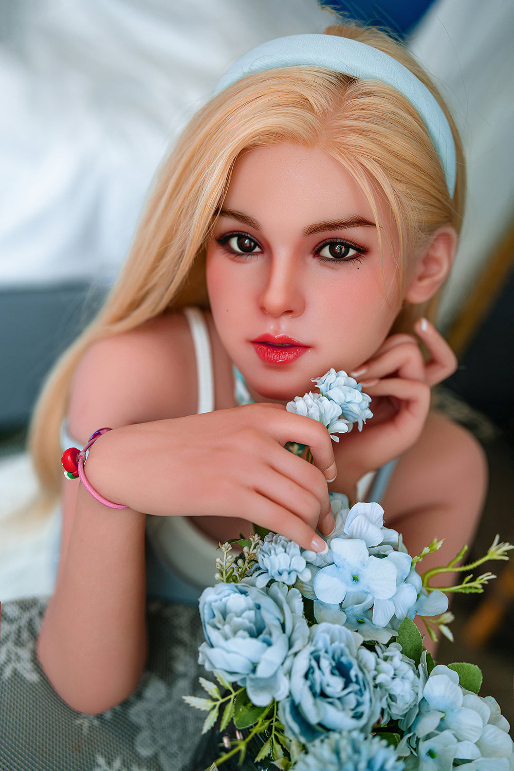 US Stock - Ariella 4ft92/ 150cm M15ROS Movable Jaw Head TPE Body Lightweight Cute Girl Adult Sex Doll Free 2nd Head