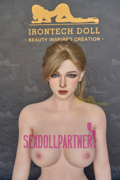 Irontechdoll Agnetha  5ft45/ 164cm S44 Head Full Silicone Blonde Big Boobs Sex Doll For Men