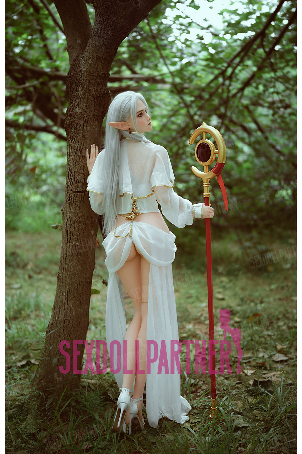 US Stock - YAMIEE Nolia 5ft25 / 160cm #K66 Silicone Head + TPE Body Big Boobs ELF Hot Adult Sex Doll Free 2nd Head