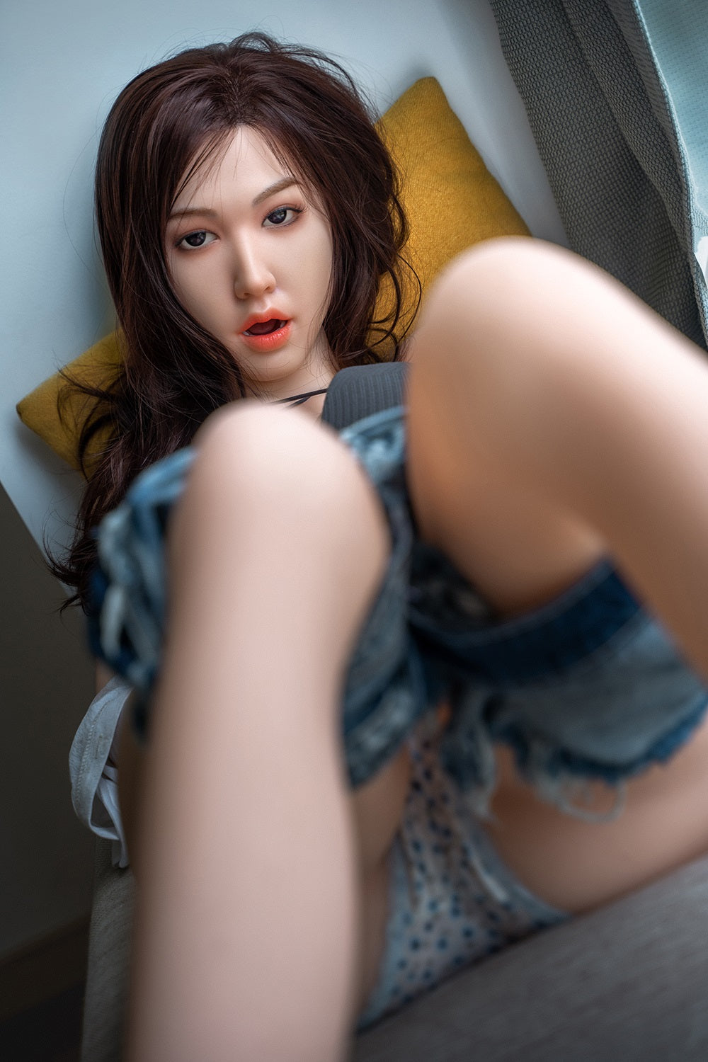 US Stock -  Cleo 5ft25 / 160cm #545 Head Silicone Head TPE Body Blowjob Asia Beautiful Young Girl Sex Doll For Man