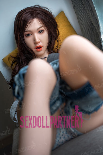 US Stock -  Cleo 5ft25 / 160cm #545 Head Silicone Head TPE Body Blowjob Asia Beautiful Young Girl Sex Doll For Man
