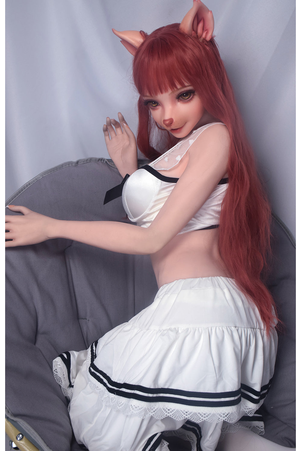Neko 4ft92/ 150cm #ZHB003 Full Silicone Furry Cat Hentai Sex Doll With Small Boobs