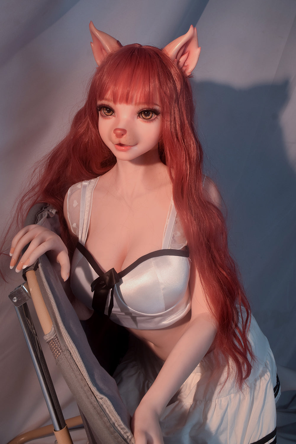 Neko 4ft92/ 150cm #ZHB003 Full Silicone Furry Cat Hentai Sex Doll With Small Boobs
