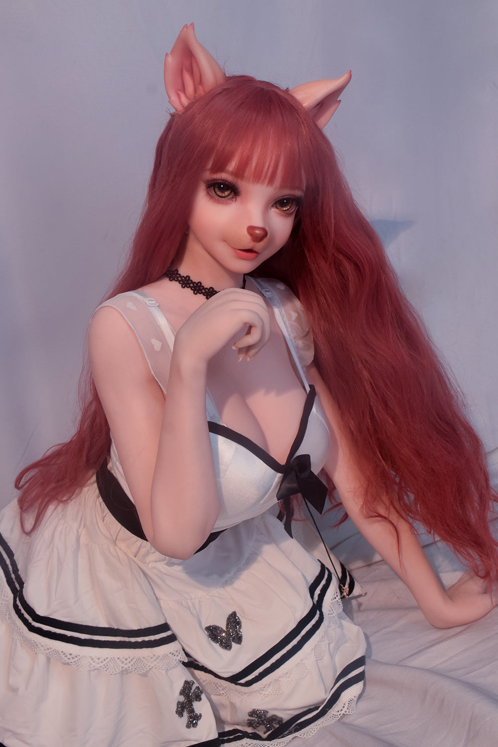 Neko 4ft92/ 150cm #ZHB003 Full Silicone Furry Cat Hentai Sex Doll With Small Boobs