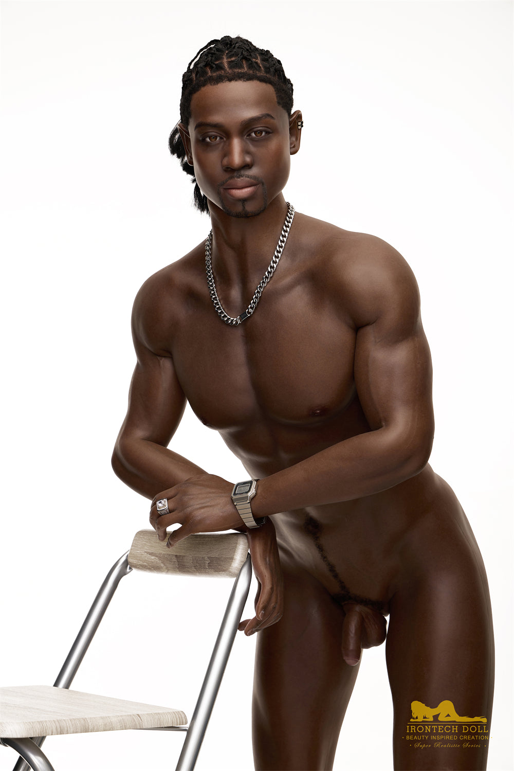 RIDMII Ircontech James 176cm M8 Head Full Silicone Life size Black Male Adult  Sex Doll For Sale