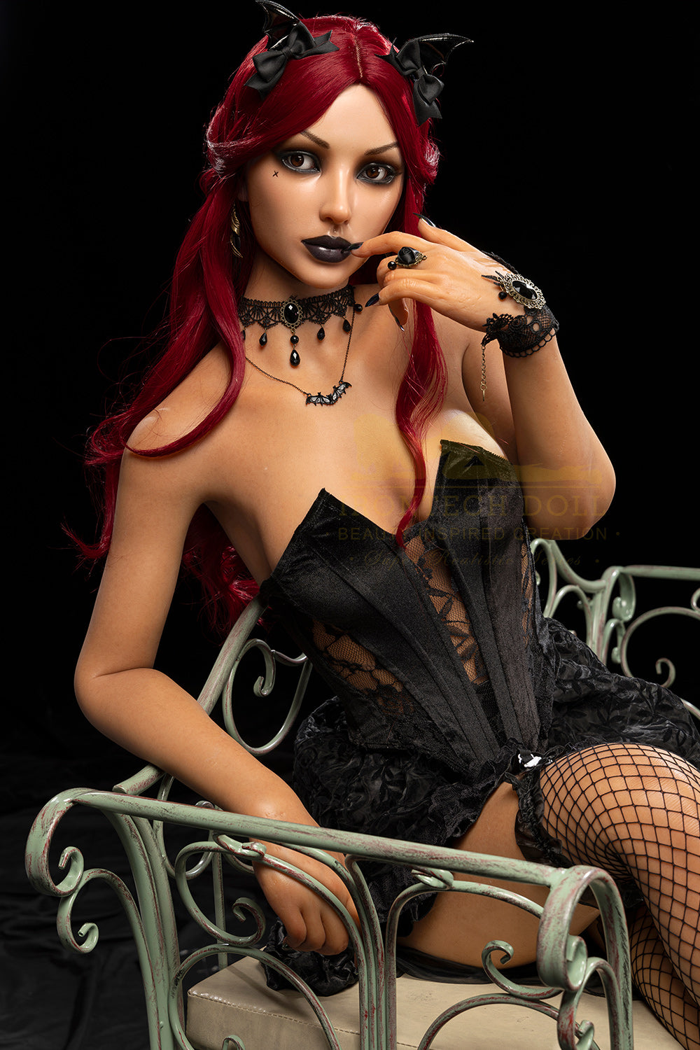 Irontechdoll Sara 5ft54 / 169cm S47 Head Full Silicone Dark Tanned Full Size Cosplay Sex Doll With Red Hair