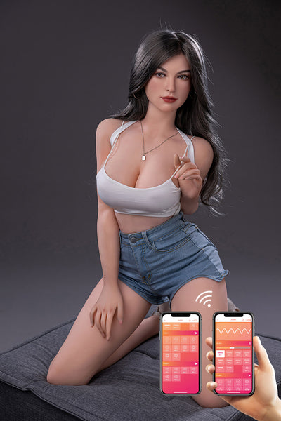RIDMII Karyn 163cm Unique Design App-Controlled Silicone Head TPE Body Big Boobs Sex Doll