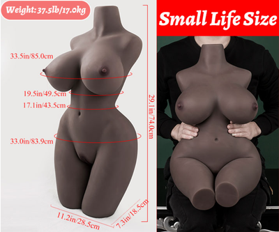 EU Stock - TPE 37.5 lbs/17kg Big Ass Big Breast G-cup Realistic Sex Doll Torso With Big Boobs