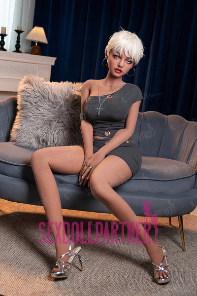 US Stock - YAMIEE Aven 5ft34/ 163cm SNK30 Unique Design Full TPE Tan Curvy Real-life Sex Doll Free 2nd Head