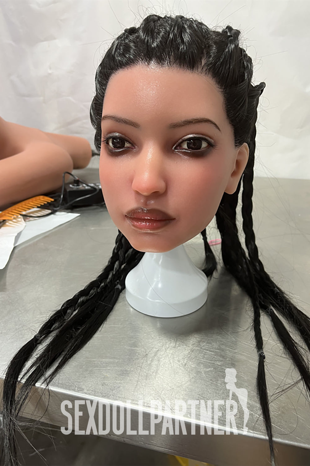 US Stock - Barbara 5ft45 / 166cm S14 Silicone Head + TPE Body Ebony Fullsize Sex Doll