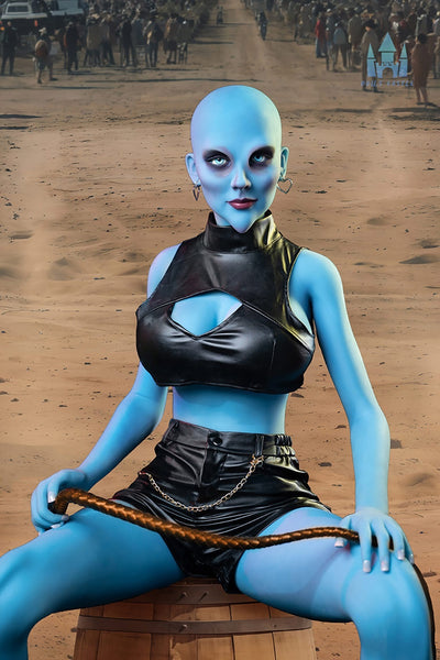 Dolls Castle Avatar 5ft58 / 170cm G#A12 Head TPE Full Size Blue Skin Alien Sex Doll
