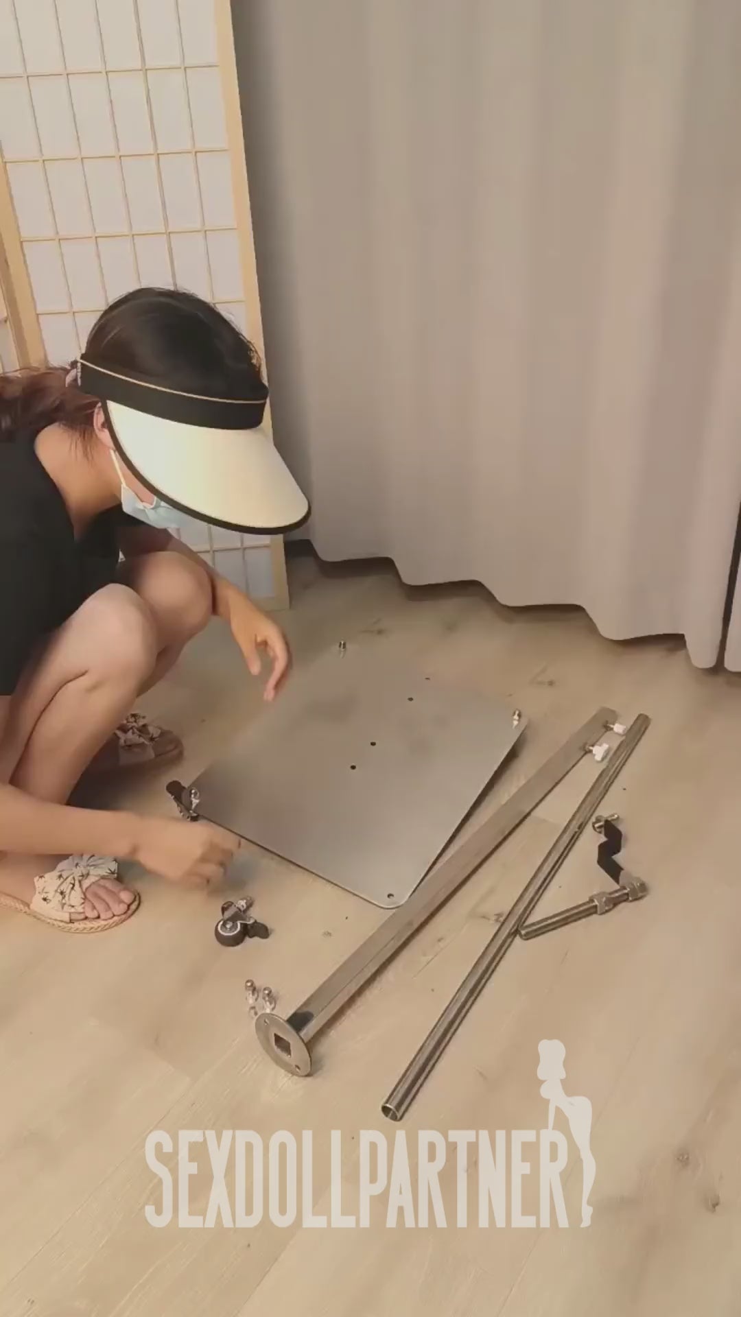 3 In 1 Premium Sex Doll Stand Hanging Real-life Adult Love Doll With Wheels For Display & Storage